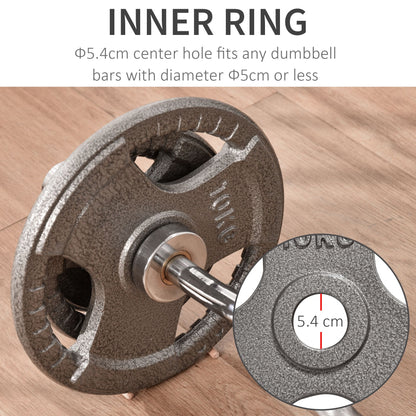 Soozier 6 PCS Weight Plates Grip Plate Sets for Strength and Weightlifting Training, Barbell Weight Set for Home, 77 Lbs