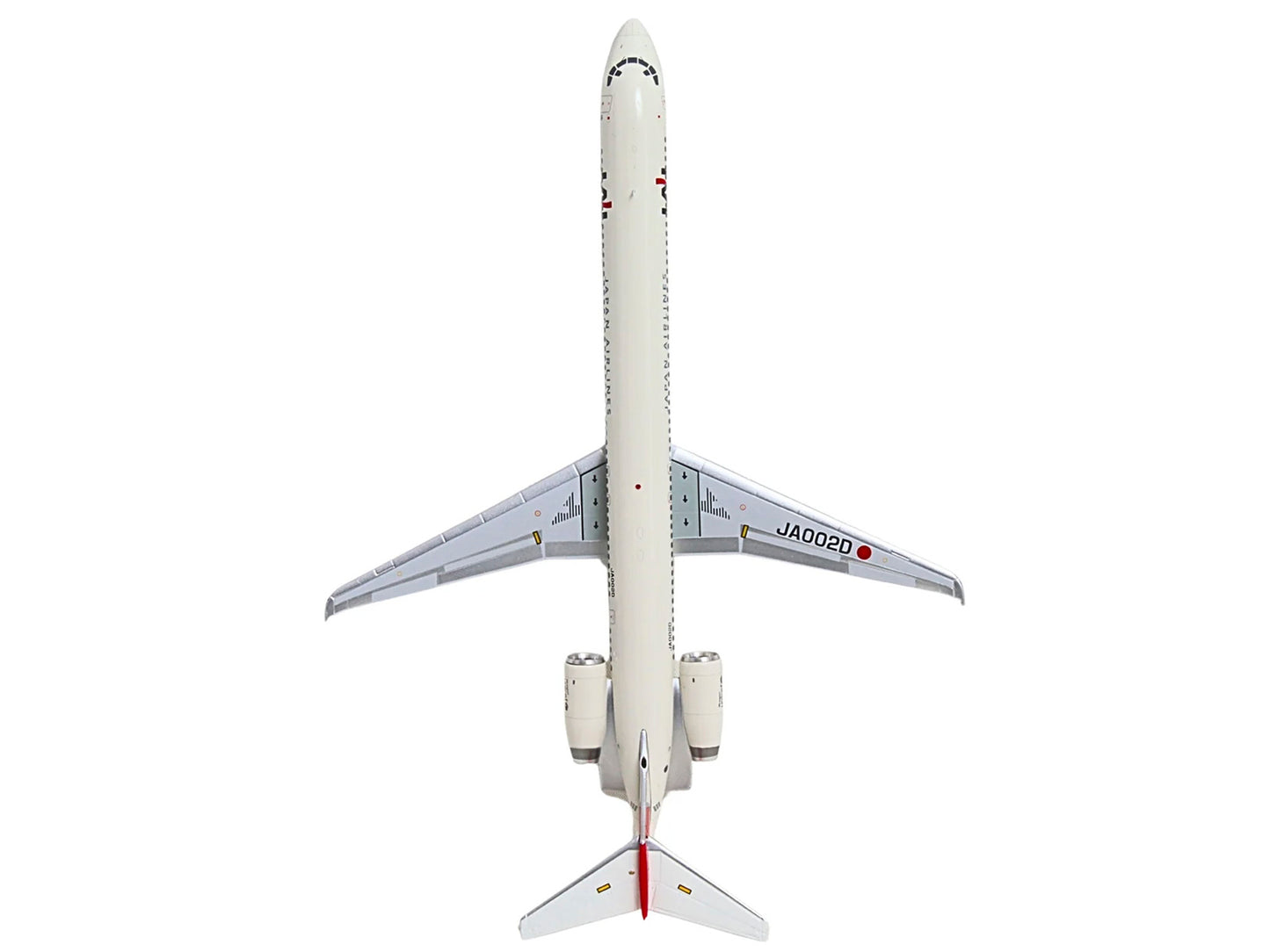 McDonnell Douglas MD-90 Commercial Aircraft "Japan Airlines" (JA002D) White with Red Tail "Gemini 200" Series 1/200 Diecast Model by GeminiJets