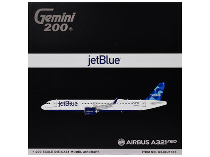 Airbus A321neo Commercial Aircraft "JetBlue Airways" (N2180J) White with Blue Tail "Gemini 200" Series 1/200 Diecast Model by GeminiJets