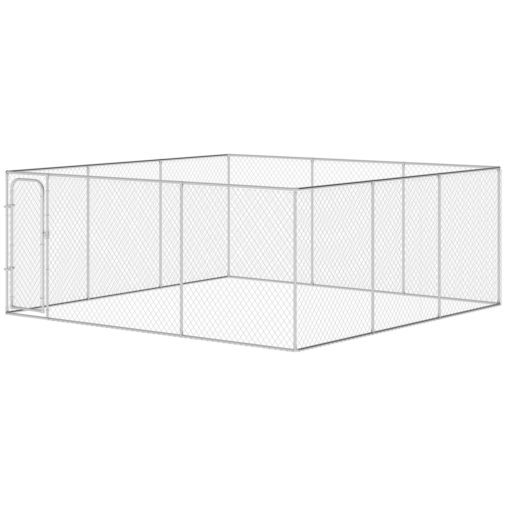 Dog Playpen Outdoor, Walk-in Dog Run Kennel Puppy Exercise Pen Indoor Outdoor with DIY Door and Galvanized Steel Frame