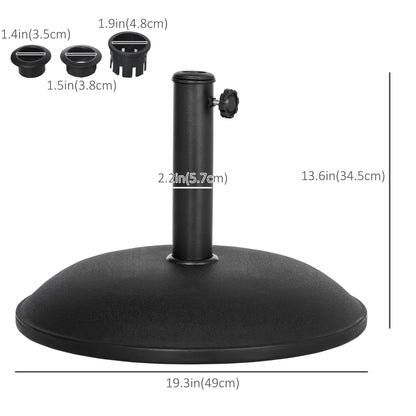 44 lb Cement Patio Umbrella Base, 19 in - Black - Image 2