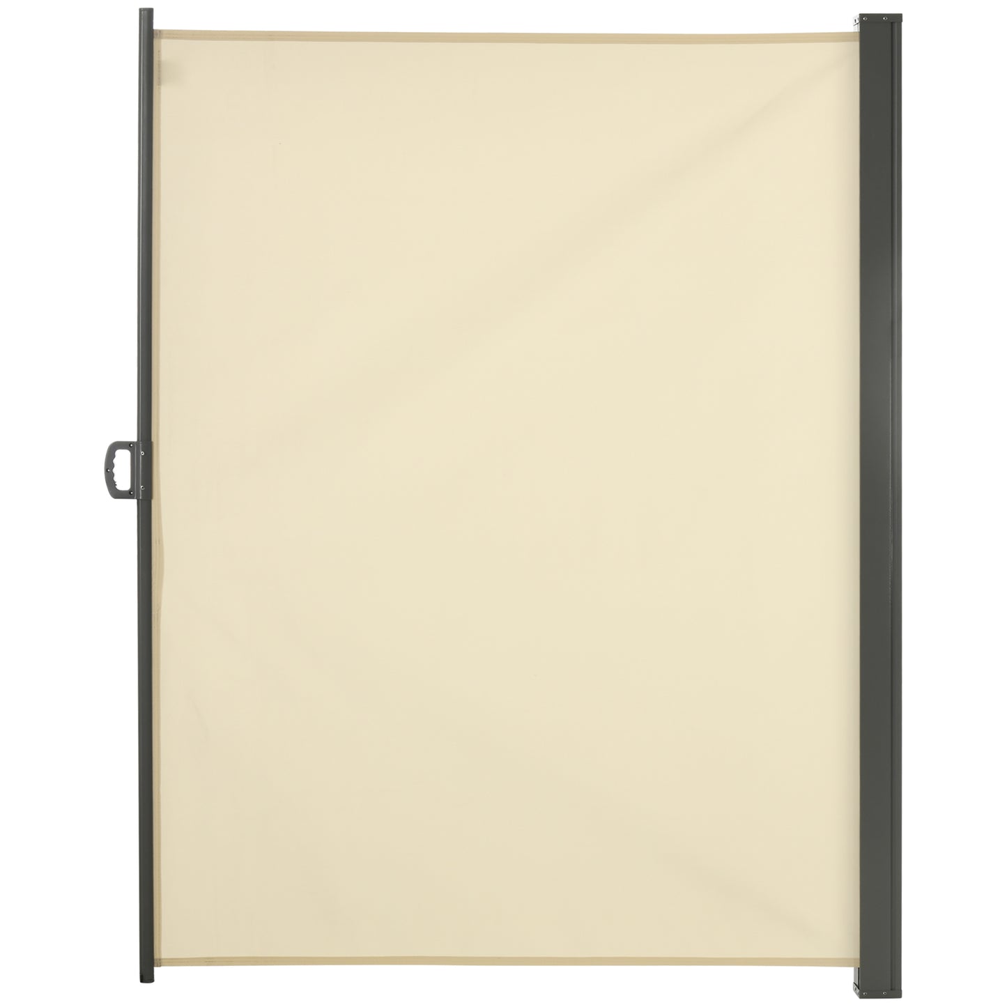 118" x 79" Retractable Side Awning Patio Outdoor Folding Privacy Screen with Resistance to UV Rays & Wind, Cream White