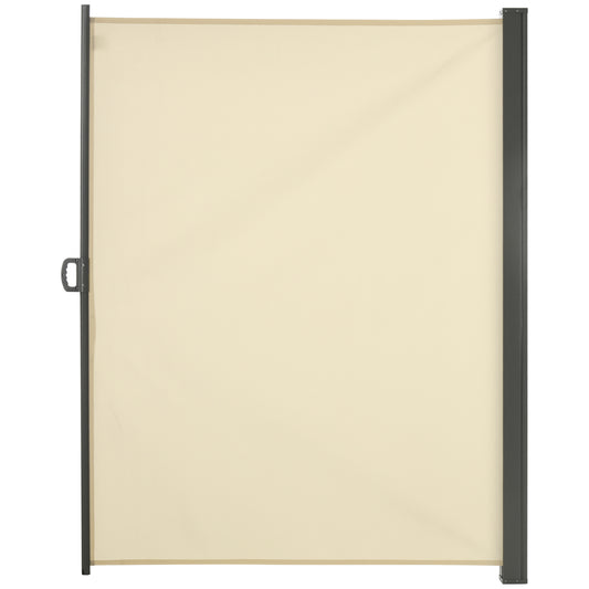 118" x 79" Retractable Side Awning Patio Outdoor Folding Privacy Screen with Resistance to UV Rays & Wind, Cream White