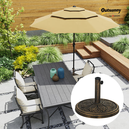 26 lbs Resin Round Patio Umbrella Base, Umbrella Stand Base, Outdoor Umbrella Stand for 1.3"/1.5"/1.9" Umbrella Poles fo