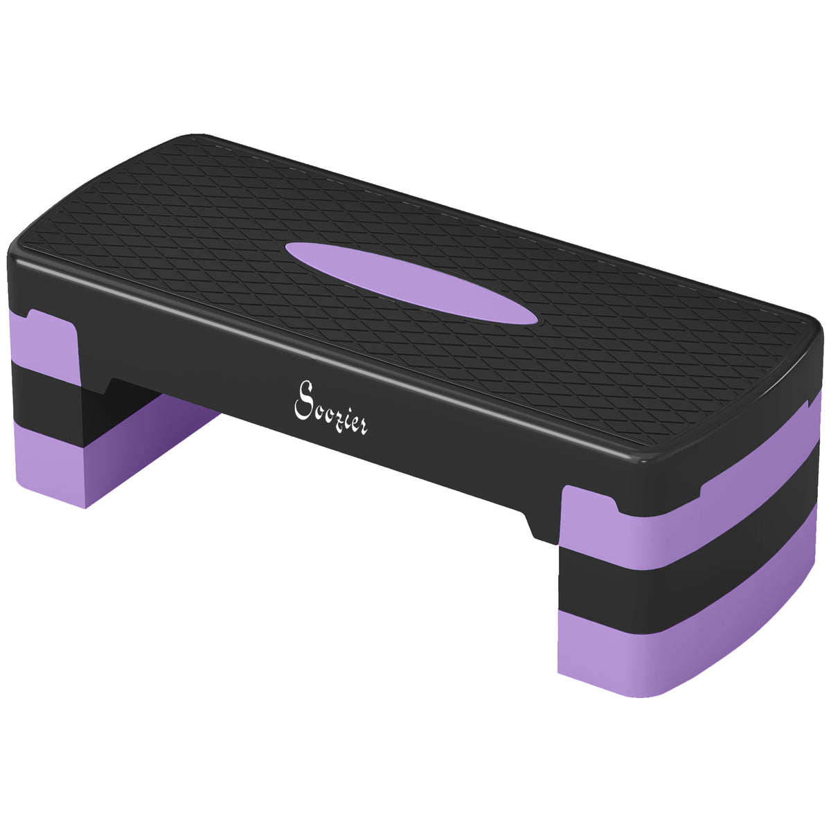Soozier Aerobic Exercise Step Platform, 4"/6"/8" Adjustable Aerobic Stepper with Risers, Workout Stepper for Home Gym, P