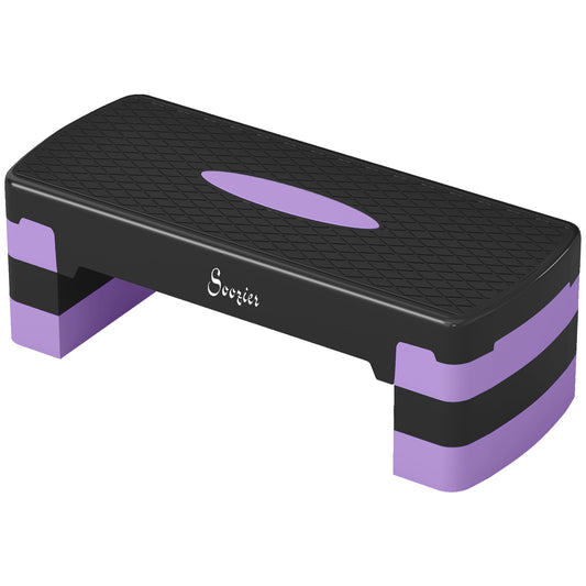 Soozier Aerobic Exercise Step Platform, 4"/6"/8" Adjustable Aerobic Stepper with Risers, Workout Stepper for Home Gym, P