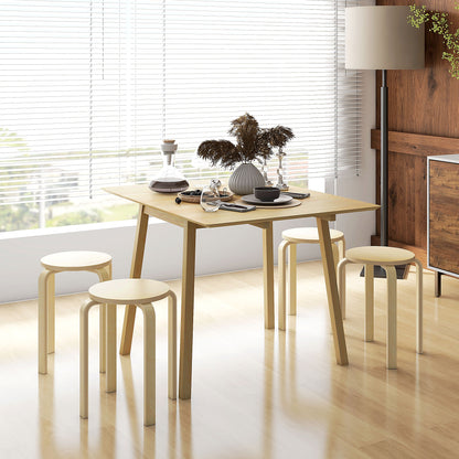 Round Stackable Chairs Set of 4, 18-Inch Backless Stacking Stools for Kitchen, Dining Room, Office, Outdoors