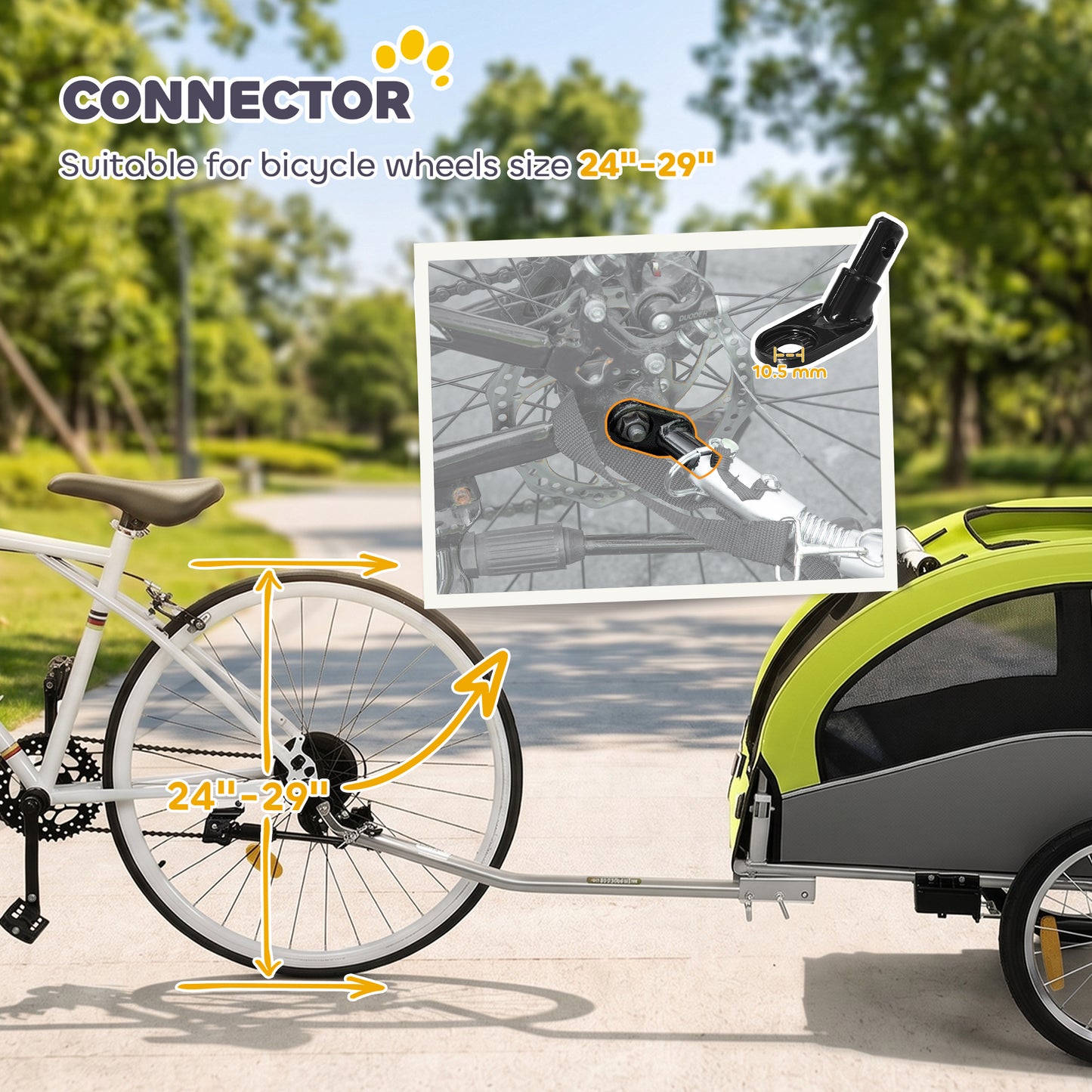 VarietyKart 2 in 1 Dog Bike Trailer, Foldable Pet Stroller, Dog Bicycle Trailer with Suspension, Universal Bicycle Coupl