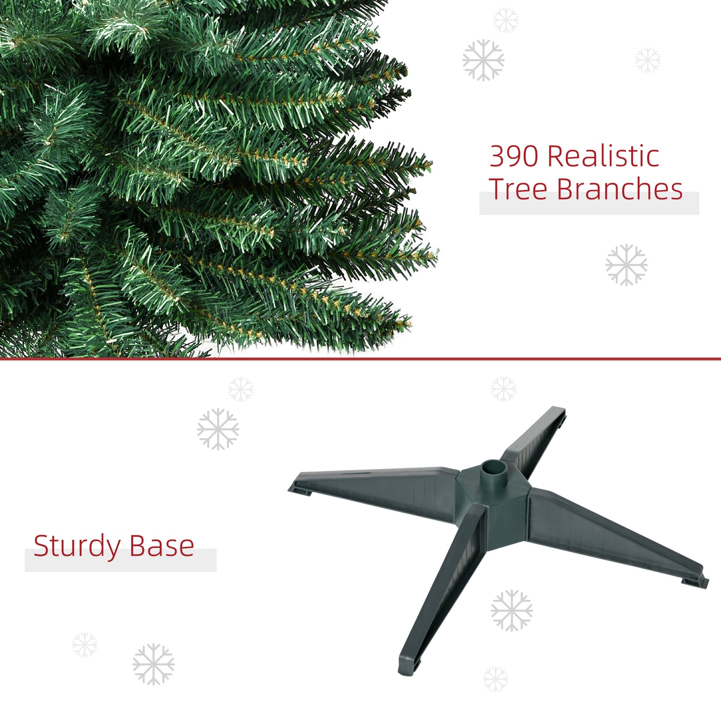 6’ PVC Unlit Slim Artificial Pencil Christmas Tree Holiday Décor