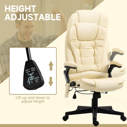 Office Chair Adjustable Heated Ergonomic Massage Swivel Vibrating High Back Leather Executive Chair Office Furniture (Be