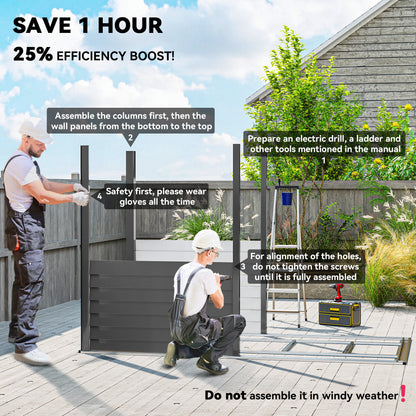 4.6' x 9' Steel Outdoor Storage Shed, Lean to Shed, Metal Tool House with Foundation Kit, Lockable Doors, Gloves and 2 A