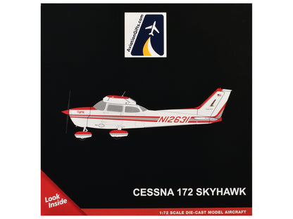 Cessna 172 Skyhawk Aircraft "N12631" Red and White "Gemini General Aviation" Series 1/72 Diecast Model by GeminiJets