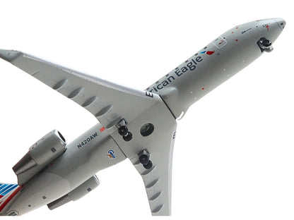 Bombardier CRJ200 Commercial Aircraft "American Eagle - Air Wisconsin" (N420AW) Gray with Red and Blue Tail 1/400 Diecast Model Airplane by GeminiJets