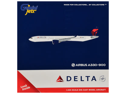 Airbus A330-900 Commercial Aircraft "Delta Air Lines" (N408DX) White with Red and Blue Tail 1/400 Diecast Model by GeminiJets