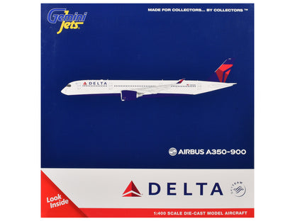Airbus A350-900 Commercial Aircraft "Delta Air Lines" (N504DN) White with Blue and Red Tail 1/400 Diecast Model Airplane by GeminiJets