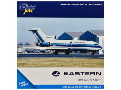 Boeing 727-100 Commercial Aircraft "Eastern Air Lines" (N8164G) White with Blue Stripes 1/400 Diecast Model Airplane by GeminiJets