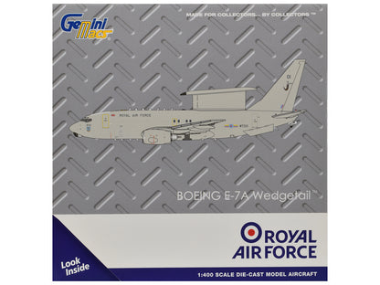 Boeing E-7A Wedgetail Aircraft "Royal Air Force" (WT001) Gray "Gemini Macs" Series 1/400 Diecast Model by GeminiJets