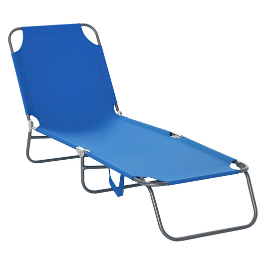 Folding Outdoor Lounge Chair, Portable Reclining Beach Lounger with Breathable Mesh Fabric, Sun Lounge Bed Camping Cot f
