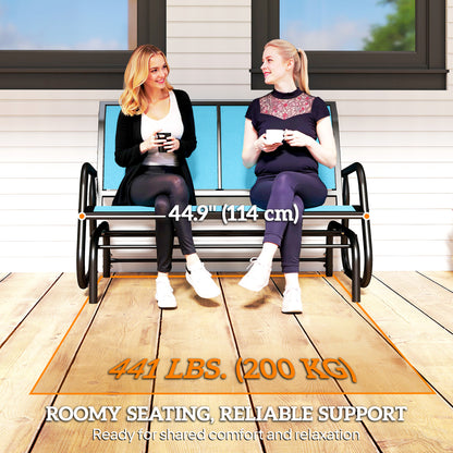 Outdoor Glider Bench, 2 Person Patio Glider Chair, Gliding Outdoor Garden Loveseat Swing Bench with Breathable Mesh Fabr