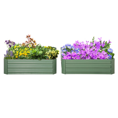 39" x 39" x 12" Set of 2 Raised Garden Bed, Elevated Planter Box with Galvanized Steel Frame for Growing Flowers, Herbs,