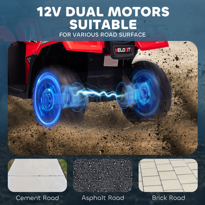 VarietyKart 12V Kids ATV Quad, 4 Wheeler Battery Powered Electric Vehicle with Music MP3, Headlights, High Low Speed, Tr