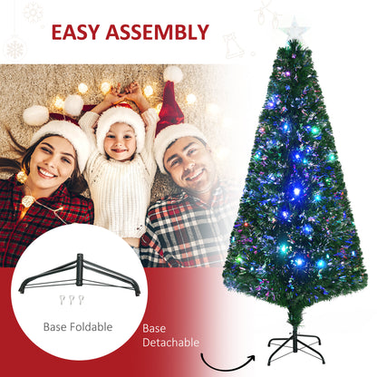 6FT Pre-lit LED Artificial Christmas Tree Scattered Holiday Décor with Stand, Green