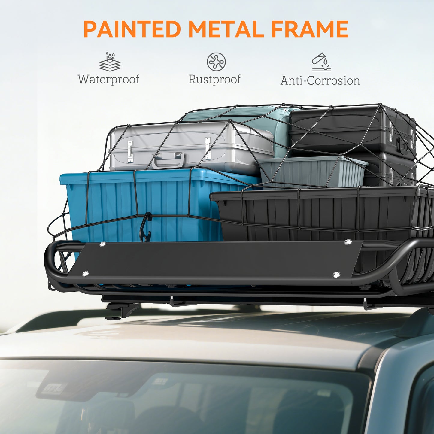 Soozier Roof Rack Cargo Carrier Basket, 150LBS Heavy Duty Roof Basket, 46" x 36" x 4.5" Rooftop Cargo Carrier for SUV, T