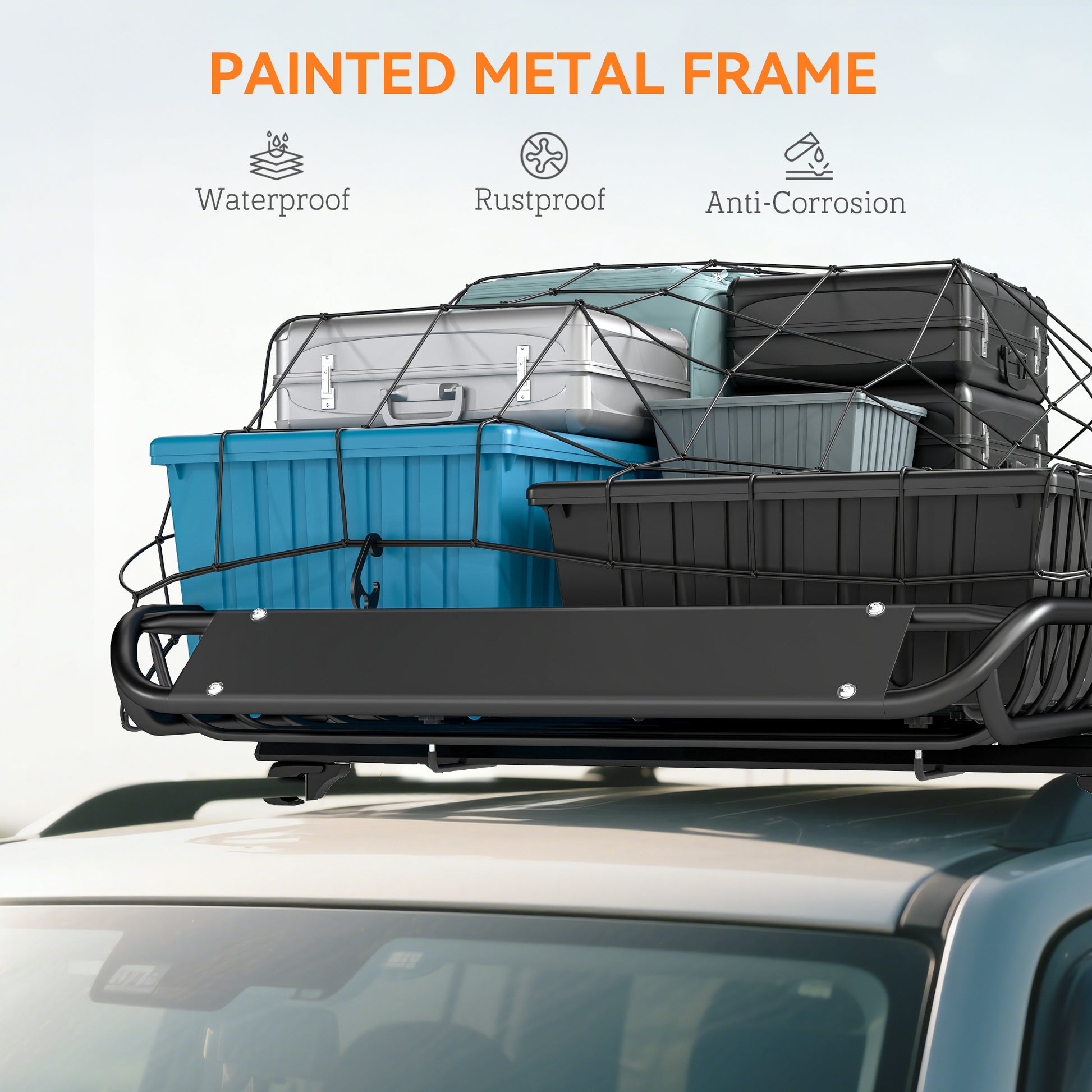 Soozier Roof Rack Cargo Carrier Basket, 150LBS Heavy Duty Roof Basket, 46" x 36" x 4.5" Rooftop Cargo Carrier for SUV, T