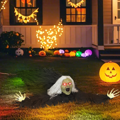 72" Life Size Halloween Animated Crawling Zombie with Glowing LED Eyes, Battery Operated, Indoor Outdoor Party Props