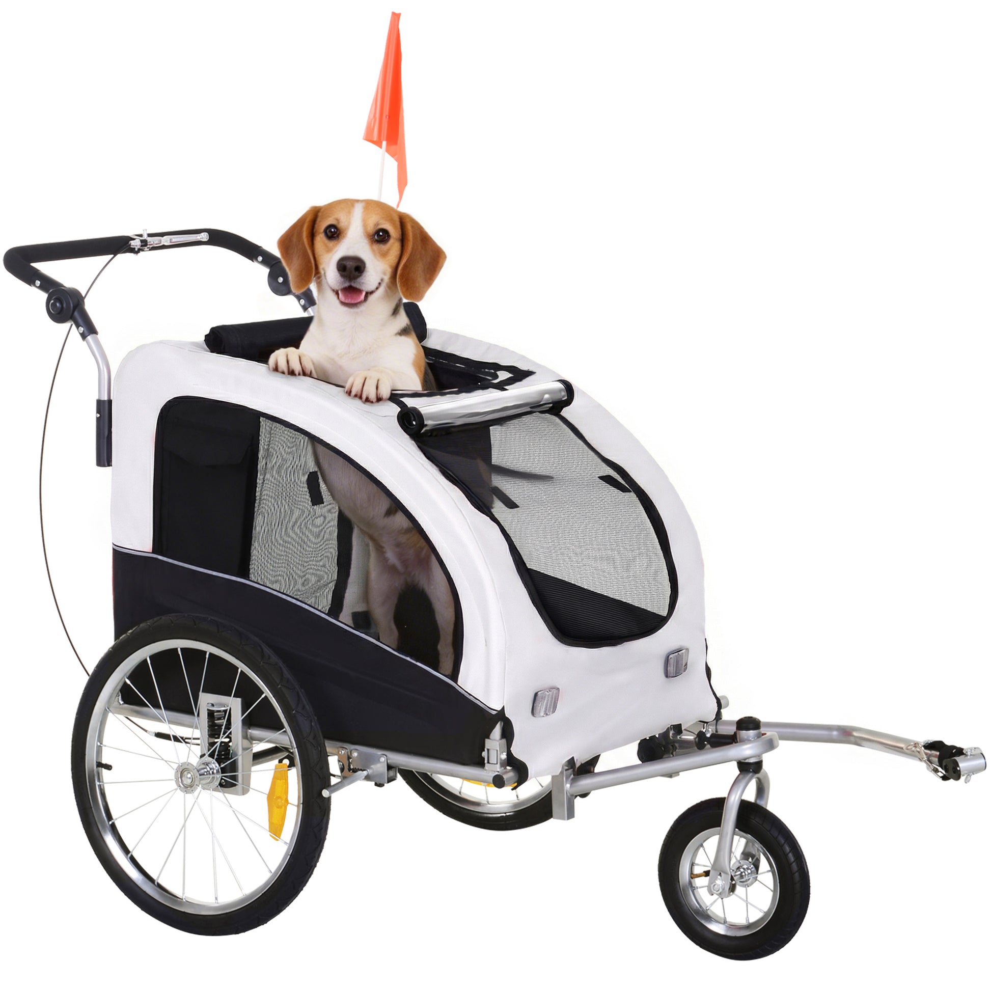 VarietyKart Elite II Dog Bike Trailer 2-In-1 Pet Stroller Cart Bicycle Wagon Cargo Carrier Attachment for Travel with Su