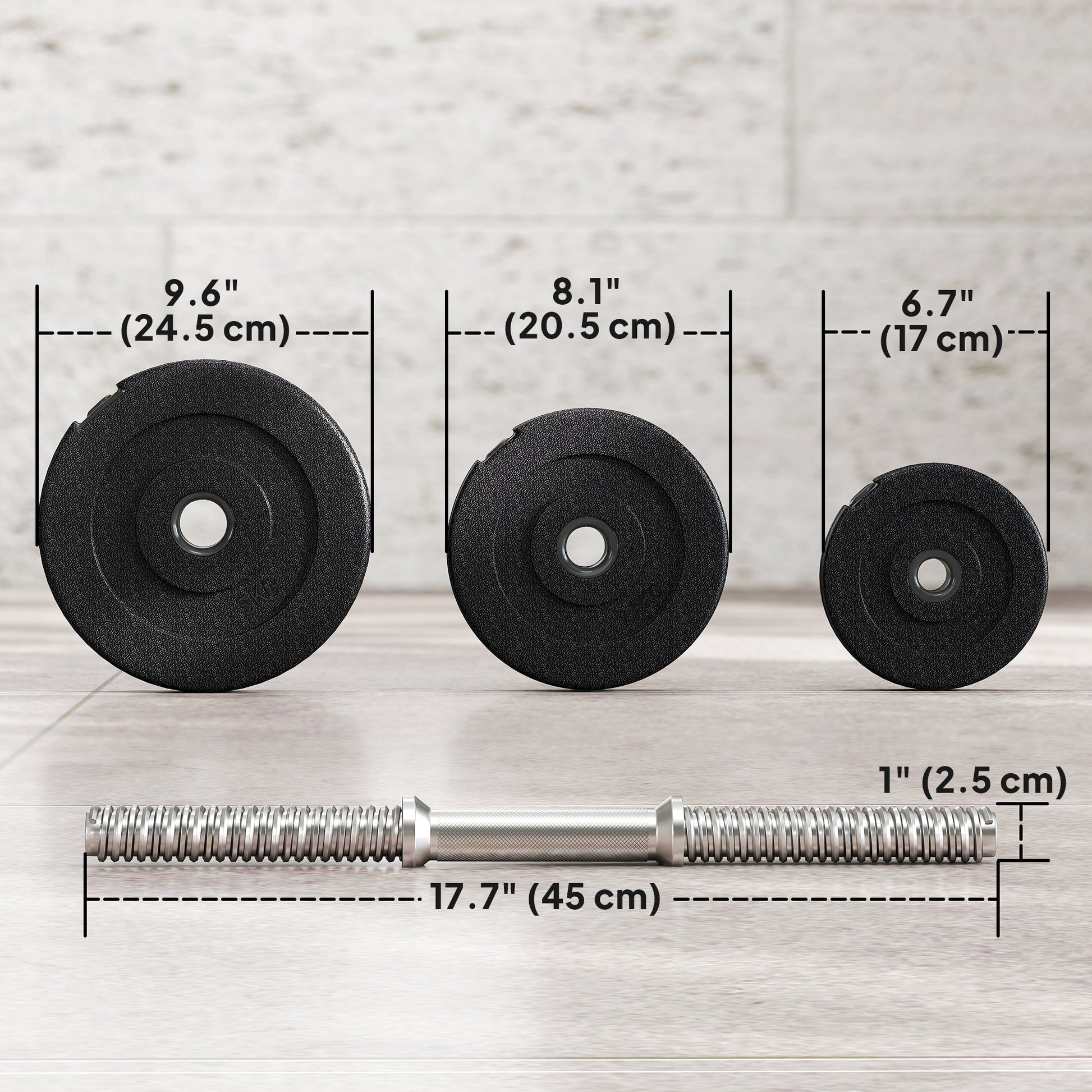 Soozier Adjustable 2 x 44lbs Weight Dumbbell Set for Weight Fitness Training Exercise Fitness Home Gym Equipment, Black 