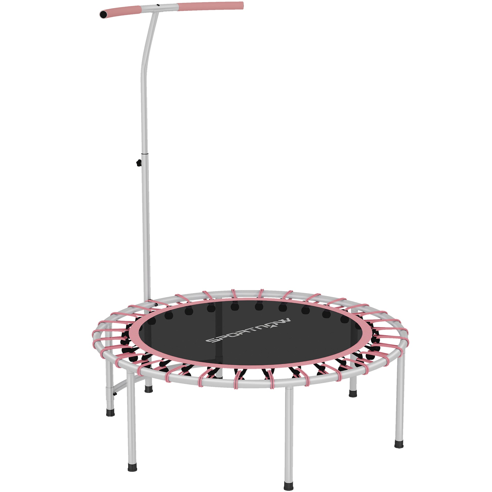 Soozier 40" Foldable Rebounder Trampoline ,Mini Trampoline Indoor with Adjustable Handle, Quiet and Safe Bungee Rebounde