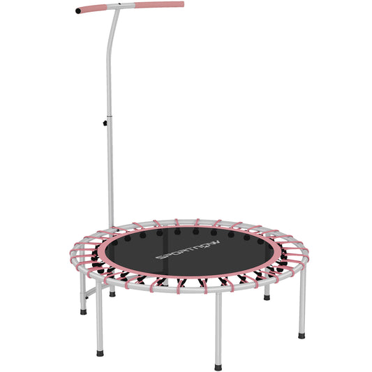 Soozier 40" Foldable Rebounder Trampoline ,Mini Trampoline Indoor with Adjustable Handle, Quiet and Safe Bungee Rebounde