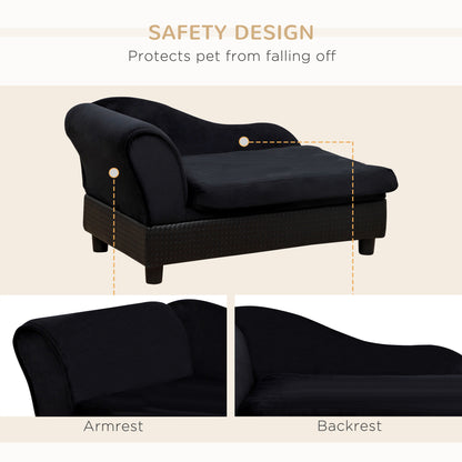 Pet Sofa Dog Couch Chaise Lounge Pet Bed with Storage Function Small Sized Dog Various Cat Sponge Cushioned Bed Lounge, 