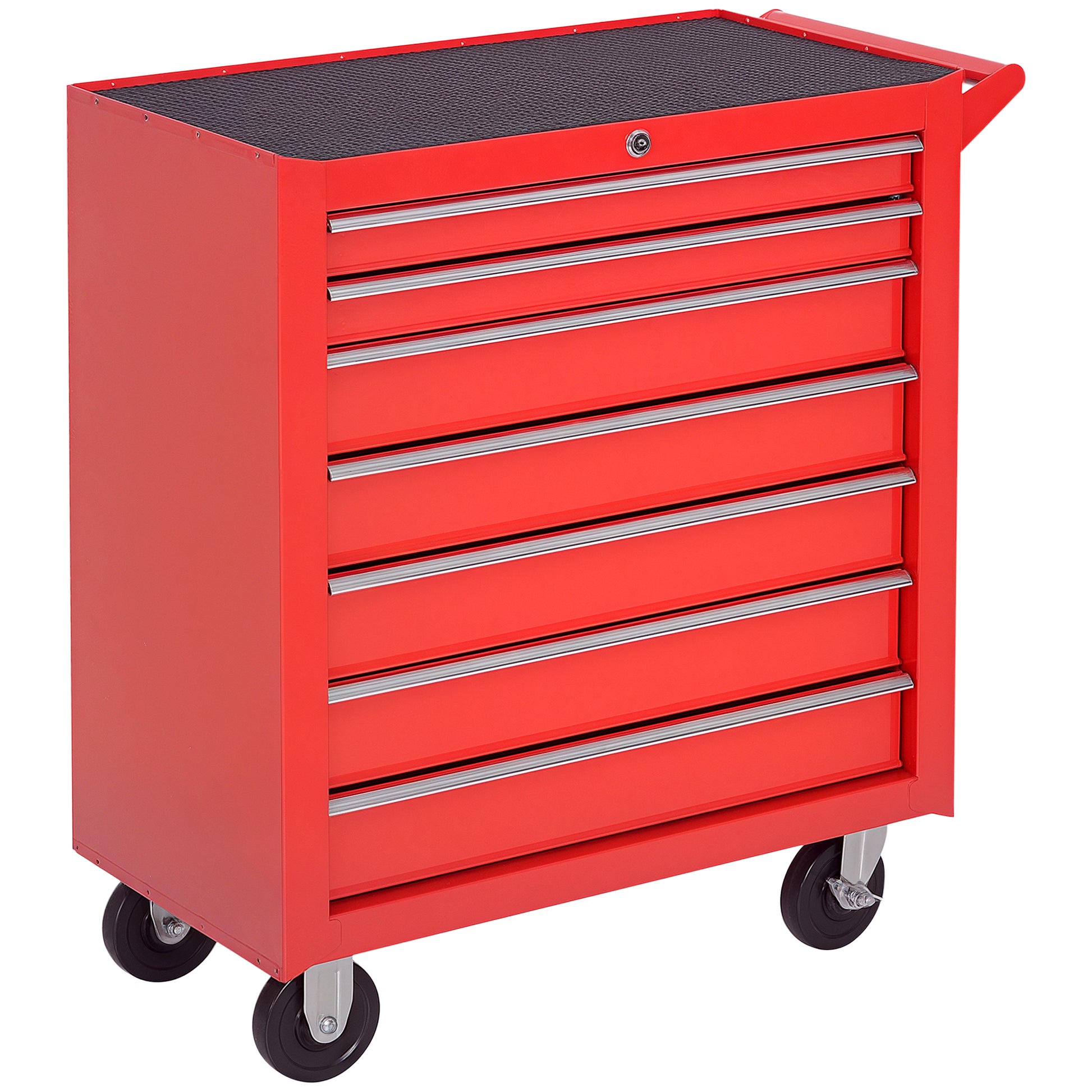 Rolling Tool Chest, 7-Drawer Lockable Tool Cabinet with 4 Wheels, Handle, Toolbox Storage Organizer for Garage, Workshop