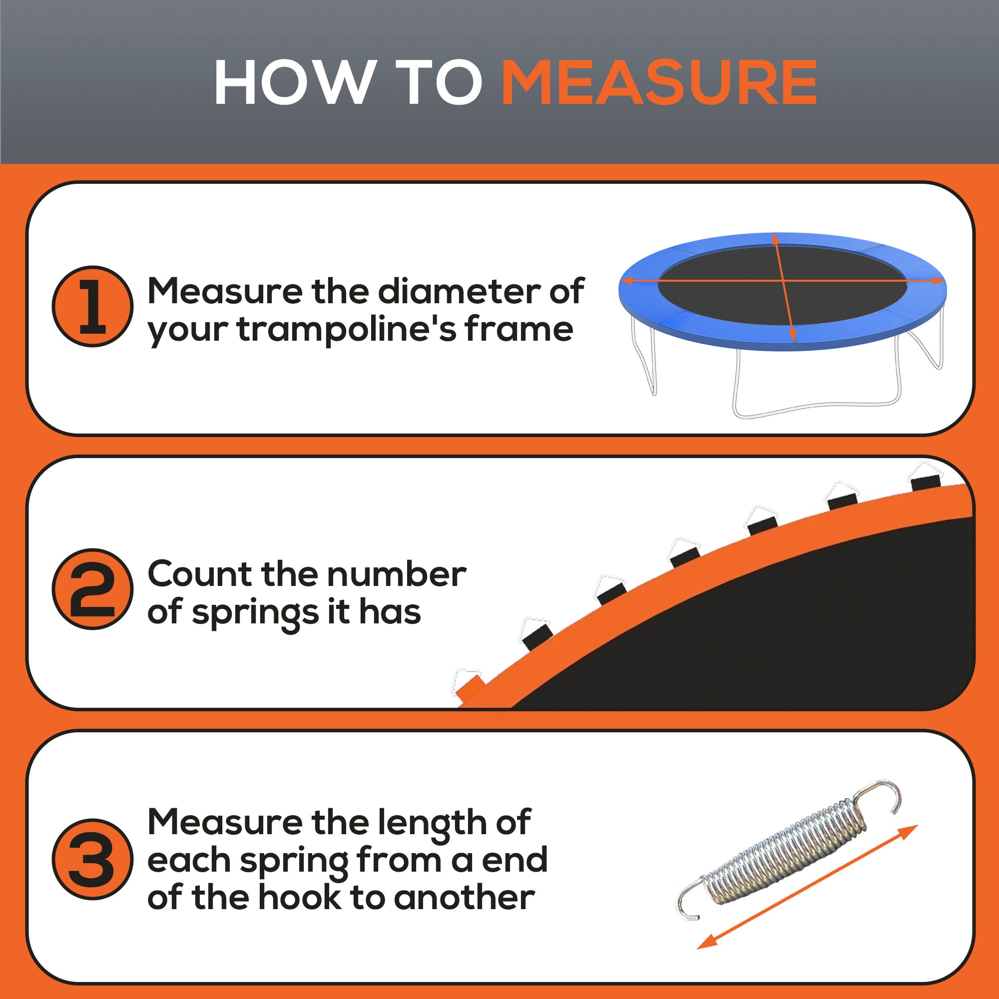 Soozier Trampoline Mat Replacement with Spring Pull Tool and 72 V-Hooks, Fits 12ft Trampoline, Using 5.5" Springs, Orang