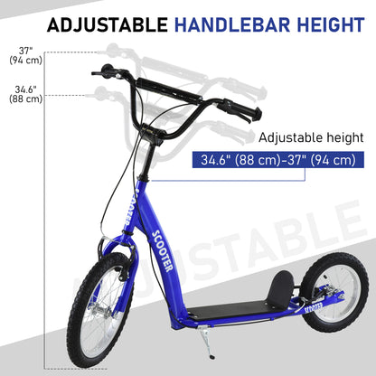VarietyKart Kids Scooter with Adjustable Handlebar, Youth Kick Scooter with Dual Brakes, Inflatable Wheels, for Age 5+, 