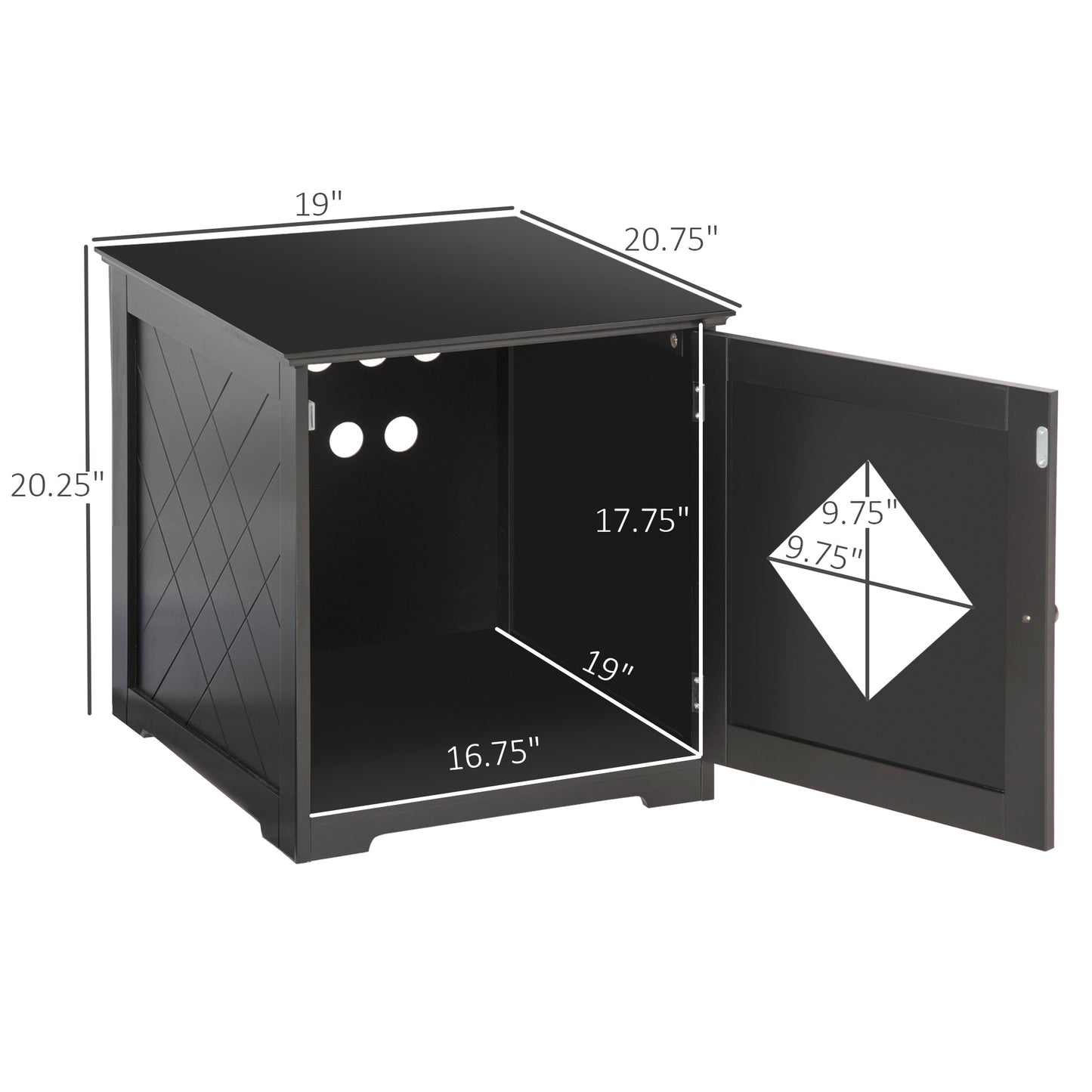 Cat Litter Box Enclosure End Table, Indoor Cat Washroom with Magnetic Door, Hidden Litter Box Nightstand with Large Tabl