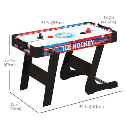 Soozier Folding Air Hockey Table 40" Arcade Table with 2 Pucks, 2 Pushers, Scoreboard for Family Game Room, Living Room,