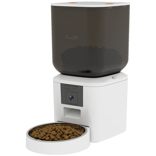 Automatic Cat Feeder with Camera, 2.4G WiFi, APP Control 8L Pet Feeder 1-10 Meals with 2-Way Audio, Dual Power Supply