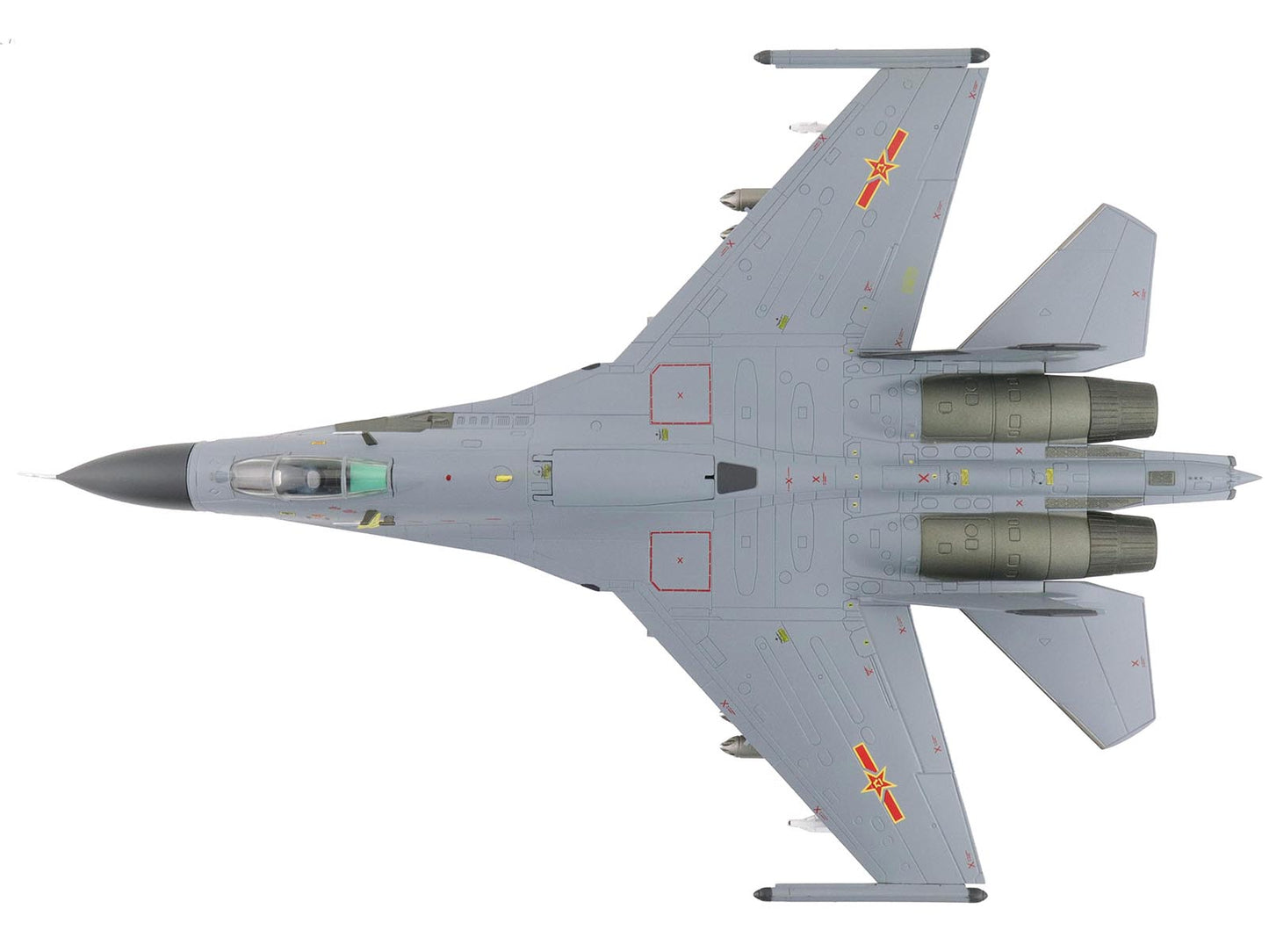 Shenyang J-11A Fighter Aircraft "40547 Golden Helmet" (2014) People's Liberation Army Air Force with 1/8 Scale Golden Helmet "Air Power Series" 1/72 Diecast Model by Hobby Master