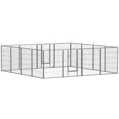 16 Panel 39" Height Heavy Duty Dog Playpen for Small Medium Large Dogs, Grey