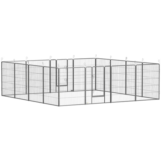 16 Panel 39" Height Heavy Duty Dog Playpen for Small Medium Large Dogs, Grey