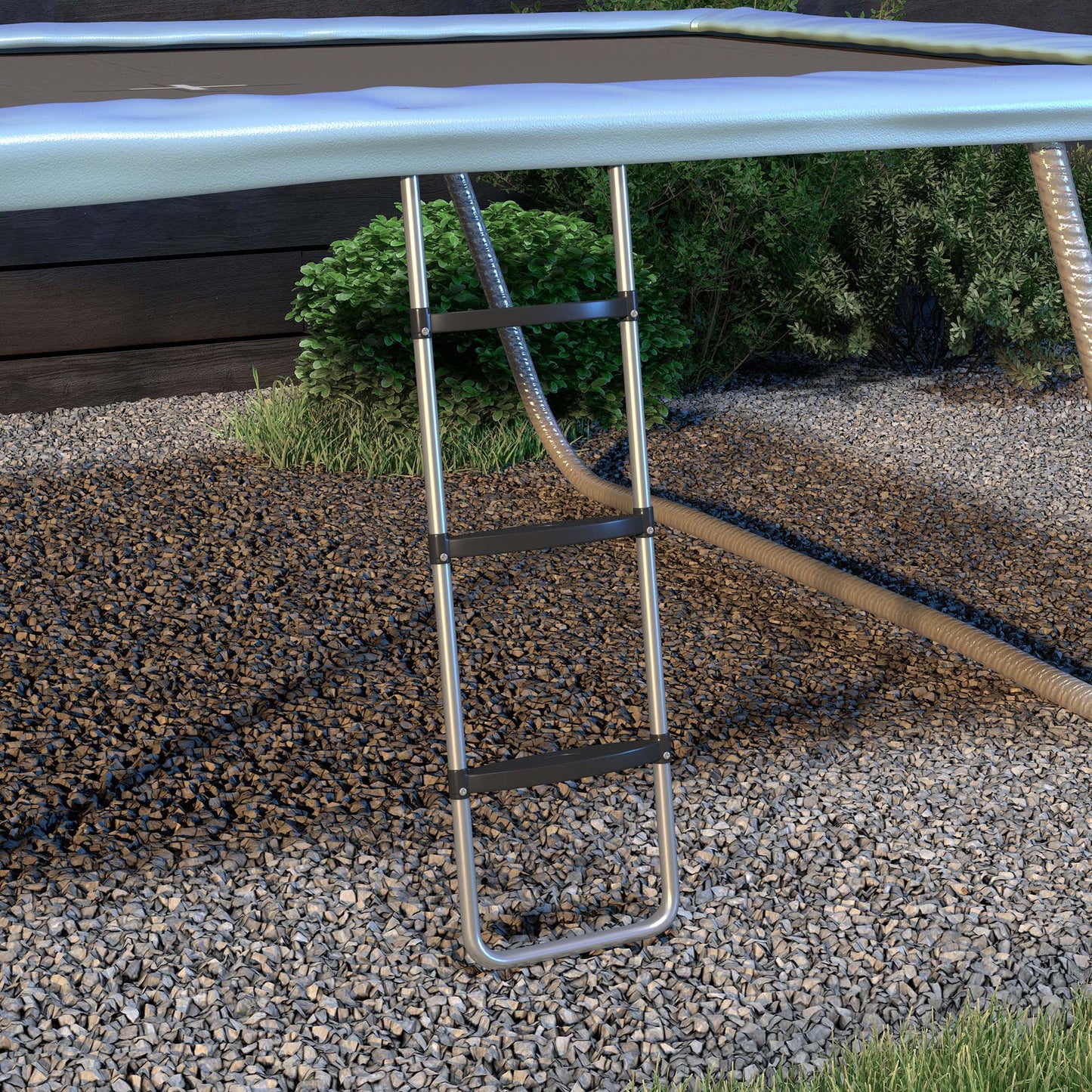 Soozier Trampoline Ladder Steel, 2/3 Steps Outdoor Trampoline Accessories, 43 Inch Length