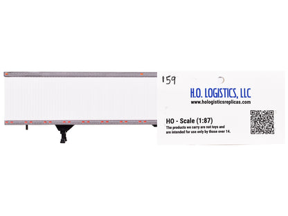 Box Dry Goods Trailer White 1/87 (HO) Scale Plastic Model by HO Logistics