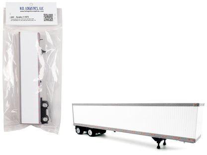 53' Spread Axle Dry Van Trailer White 1/87 (HO) Plastic Model Car by HO Logistics