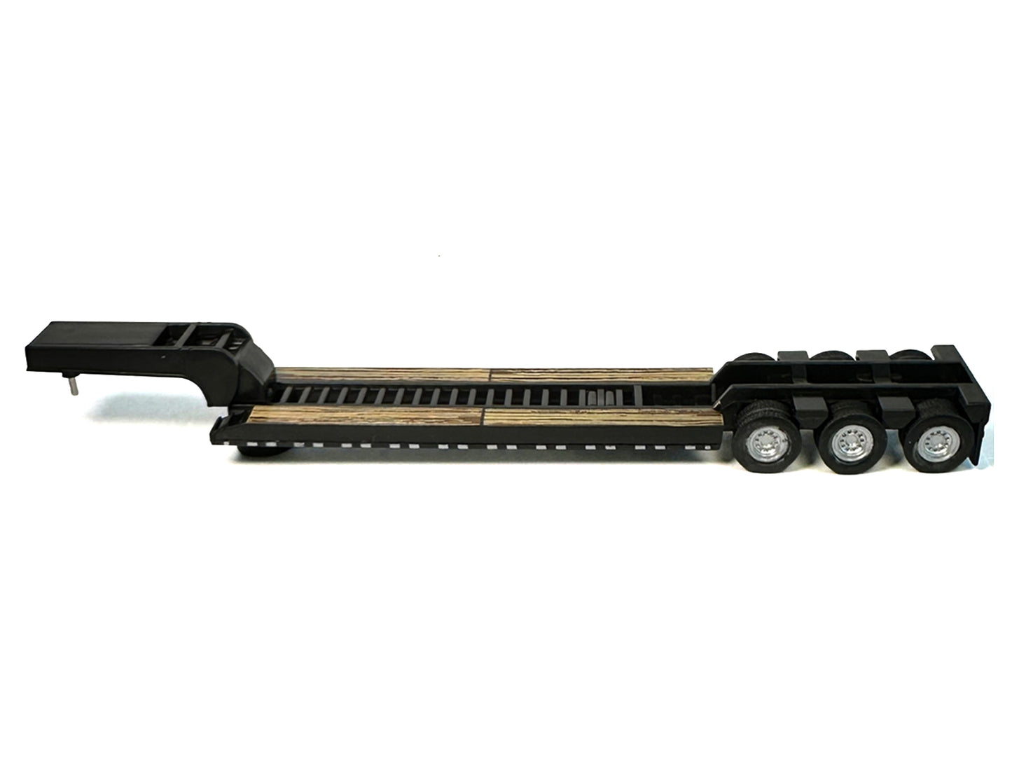 Peterbilt 389 Truck Tractor with Sleeper Cab Lime Green and Low Boy Flatbed Trailer Black Combo Set 1/87 (HO) Plastic Model Car by HO Logistics