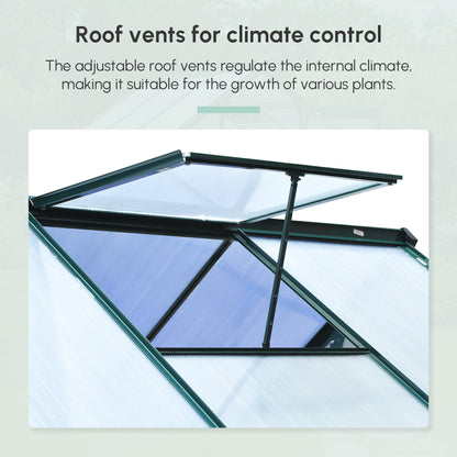 6.2' x 6.3' x 6.6' Clear Polycarbonate Greenhouse, Large Walk-In Green House Garden, Plants Grow, Galvanized Sheet  Fram