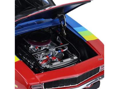 1969 Chevrolet Camaro #24 Jeff Gordon "Hendrick Motorsports First Win Tribute" Blue and Red with Rainbow Stripes 1/18 Diecast Model Car by Highway 61