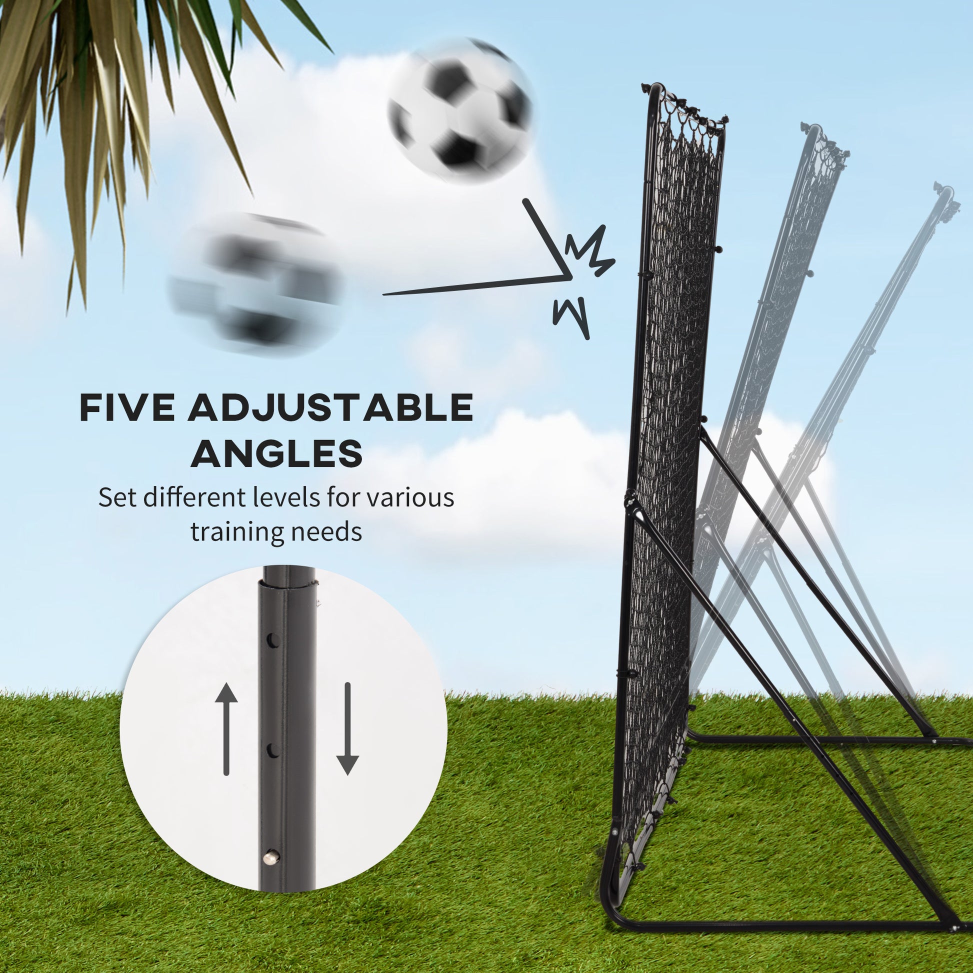 Soozier 8' x 6' Soccer Rebounder Net with 5 Adjustable Angles for Backyard Park Training Practice